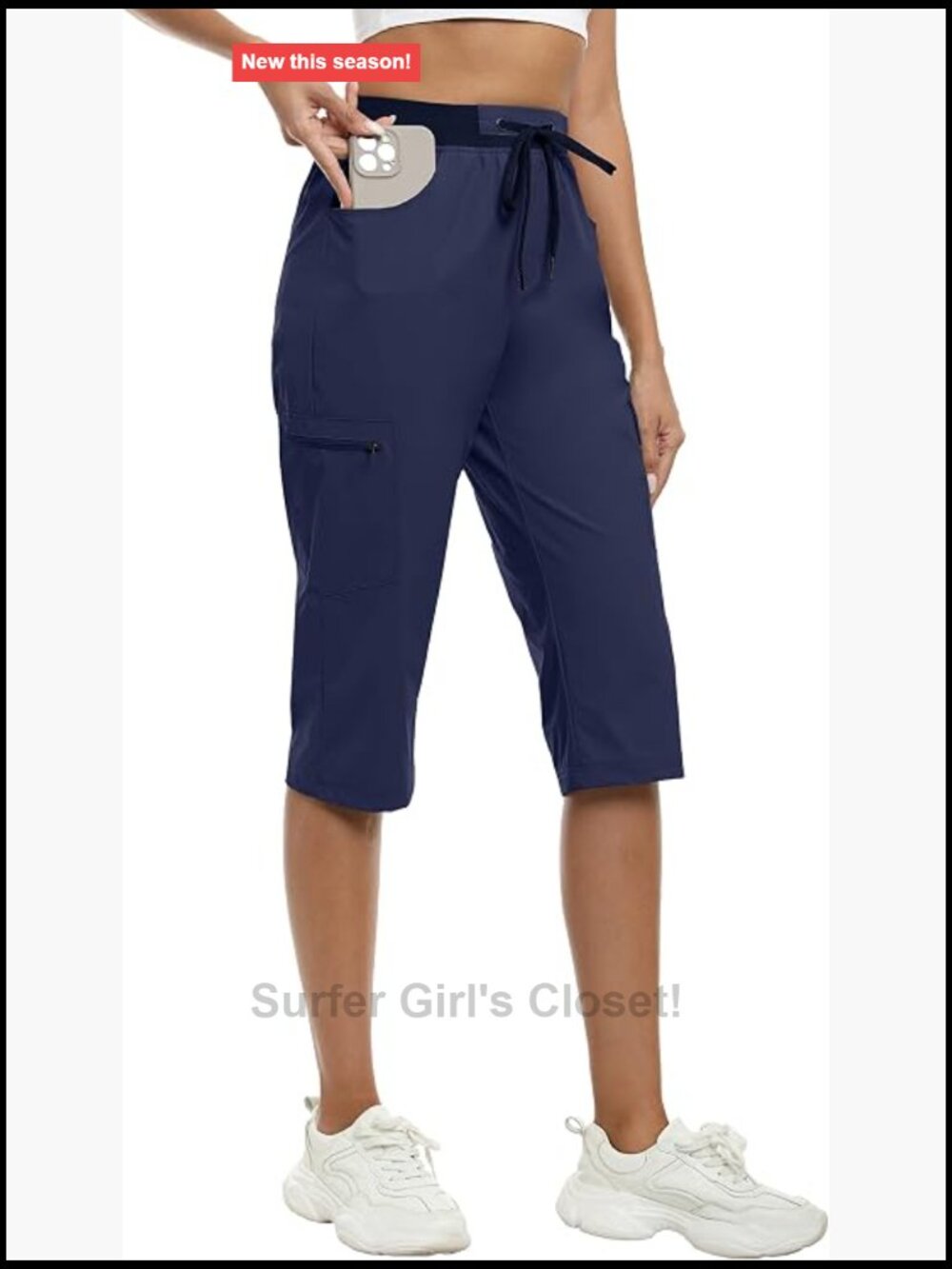 Lightweight Ice Cool Capri Pants with Zipper Pockets Cargo Hiking